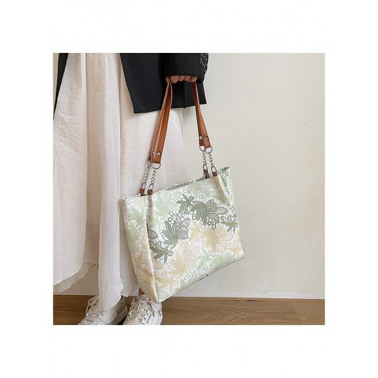 Vintage Flower Embroidery Shoulder Tote Bags