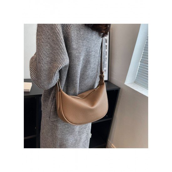  PU Pure Color Shoulder Bag For Women