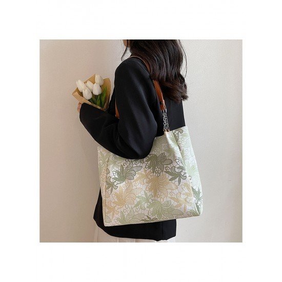 Vintage Flower Embroidery Shoulder Tote Bags