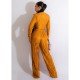  Women's Sexy Pleated Pure Color Trouser Sets