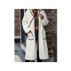 Spring White Pocket Long Sleeve Cardigan Coats 