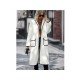 Spring White Pocket Long Sleeve Cardigan Coats 