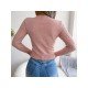  Pure Color Round Neck Hollowed Out Knitwear