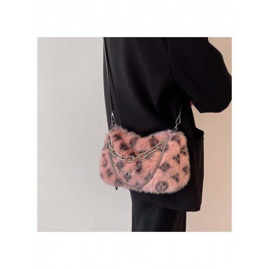 Casual Leopard Plush Shoulder Bags