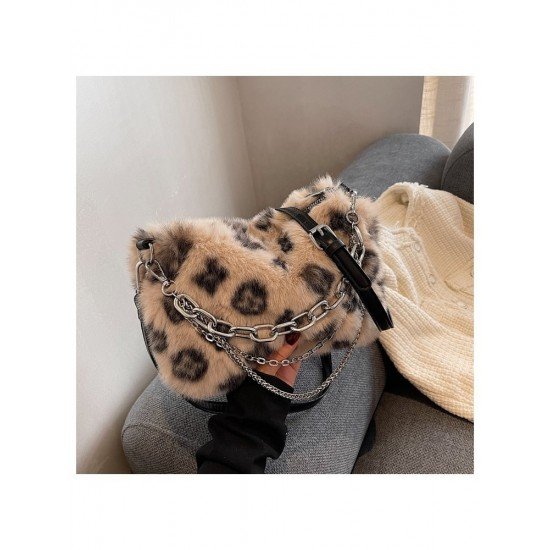 Casual Leopard Plush Shoulder Bags