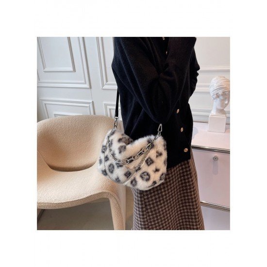 Casual Leopard Plush Shoulder Bags