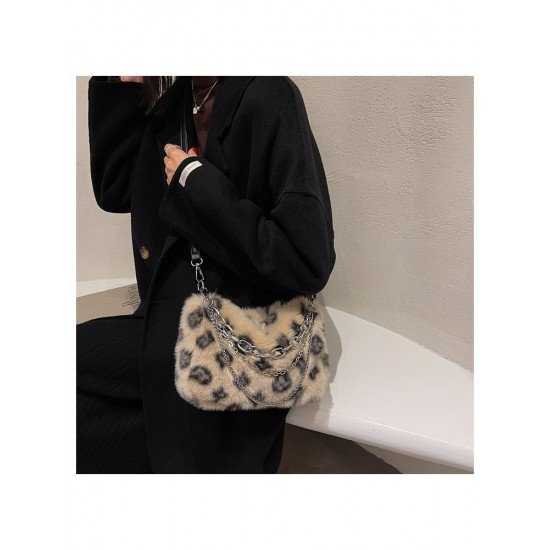 Casual Leopard Plush Shoulder Bags