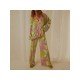 Summer Casual Printing Long-sleeved 2 Piece Trouser Sets