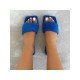  Pure Color Square Toe Women's Flat Fur Slippers