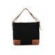 Versatile Vintage Casual Black Patchwork Tote Bags