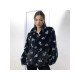 Rose Fluffy Loose Black Sweatshirts For Women