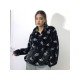 Rose Fluffy Loose Black Sweatshirts For Women