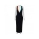 V Neck Low Cut Black Sleeveless Maxi Dress