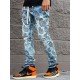  Fashion Printing Ripped Men's Denim Jeans