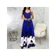  Fashion Backless Printing Sleeveless Dress For Women