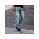  Fashion Printing Ripped Men's Denim Jeans