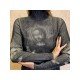 Turtle Neck Designer Printed Long Sleeve Ladies Tops