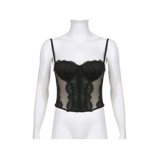  Lace Patchwork Sexy Spaghetti Straps Camisole Tops