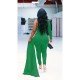  Pure Color Oblique Shoulder Casual Jumpsuit