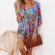 V Neck Printed Loose Women Rompers