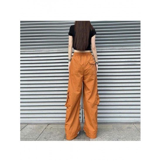 Summer Solid Drawstring Wide Leg Trousers