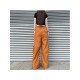 Summer Solid Drawstring Wide Leg Trousers