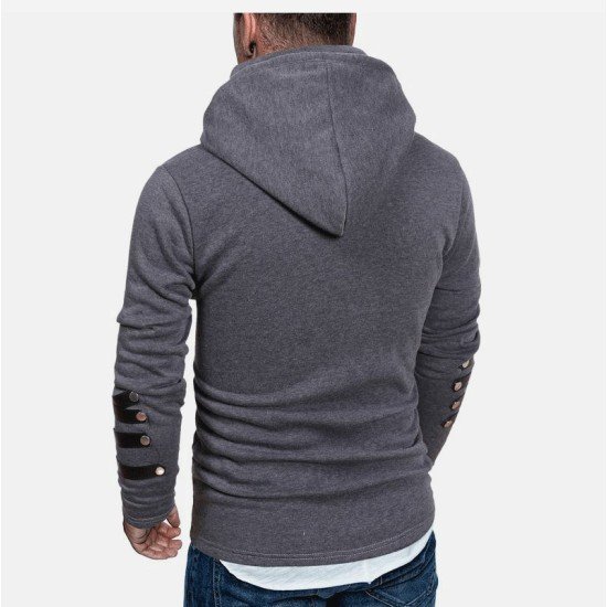 Patchwork Long Sleeve Men Hoodies Tops