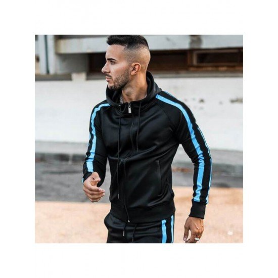  Loose Hooded Contrast Clor Men's Sweatshirt