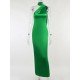 Party Sexy Halter Pure Color Backless Maxi Dress