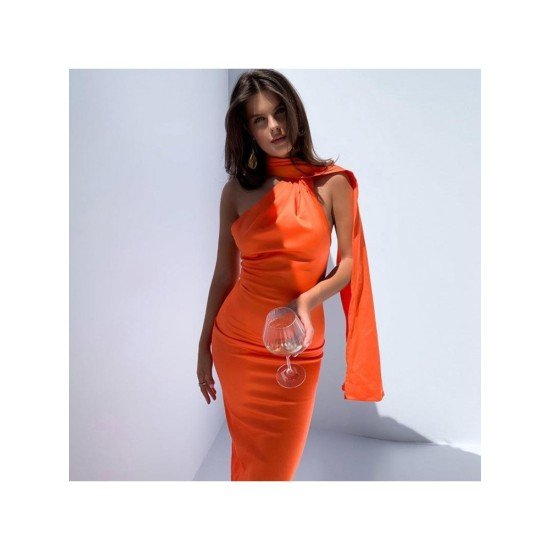 Party Sexy Halter Pure Color Backless Maxi Dress