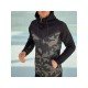 Camouflage Patchwork Long Sleeve Men Coats