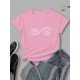 Eye Printed Short Sleeve T Shirts For Women