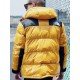 Glossy Loose Color Block Hooded Mens Puffer Jacket