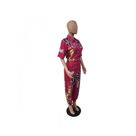 Casual Printed Long Sleeve Jumpsuits For Women