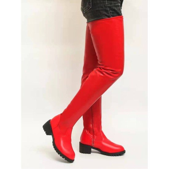  Fashion Pure Color Long Boots For Women