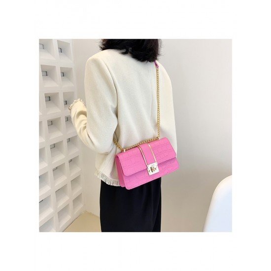  PU Pure Color Shoulder Bag For Women