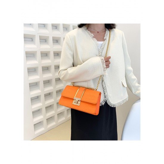  PU Pure Color Shoulder Bag For Women