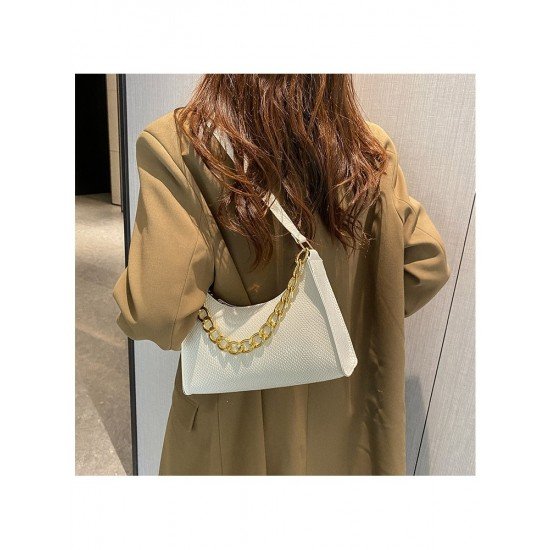  Retro Solid Color PU Chain Armpits Bags