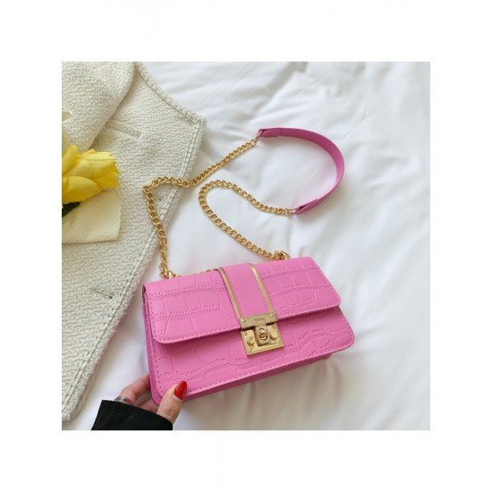  PU Pure Color Shoulder Bag For Women