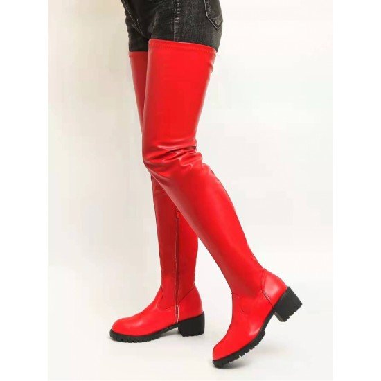  Fashion Pure Color Long Boots For Women