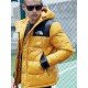 Glossy Loose Color Block Hooded Mens Puffer Jacket