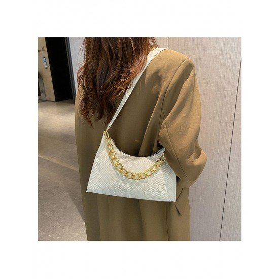  Retro Solid Color PU Chain Armpits Bags