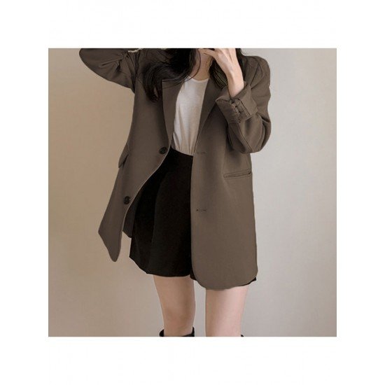 Casual Solid Simple Blazer Coats