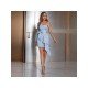  Summer Pure Color One Shoulder Backless Dress