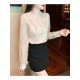  2022 Lace Embroidery Women's Long Sleeve Shirt