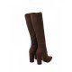 Fall Pure Color Chunky Knee Length High Boots