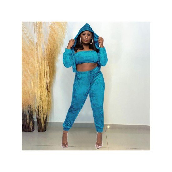 Plus Size Spring Matching 3 Piece Trouser Outfit Sets