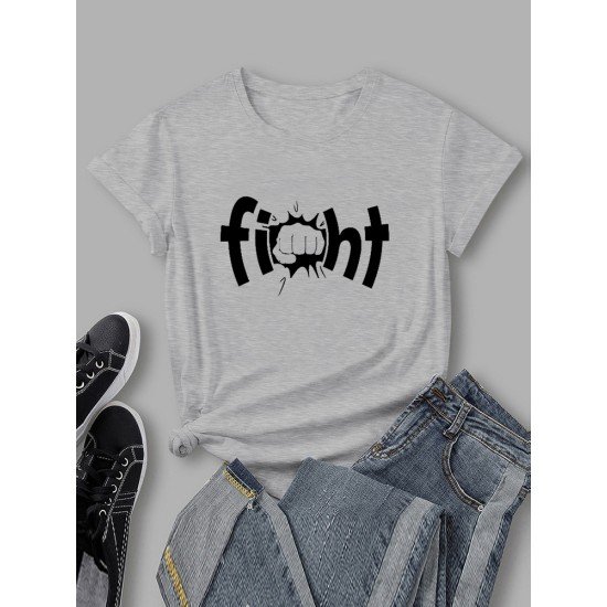 Printed Women Simple Casual Summer Tee Shirts