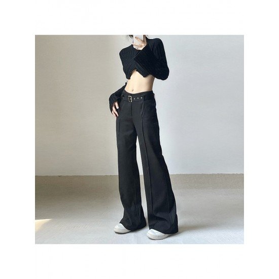 Designer Ladies Black Straight Leg Trousers