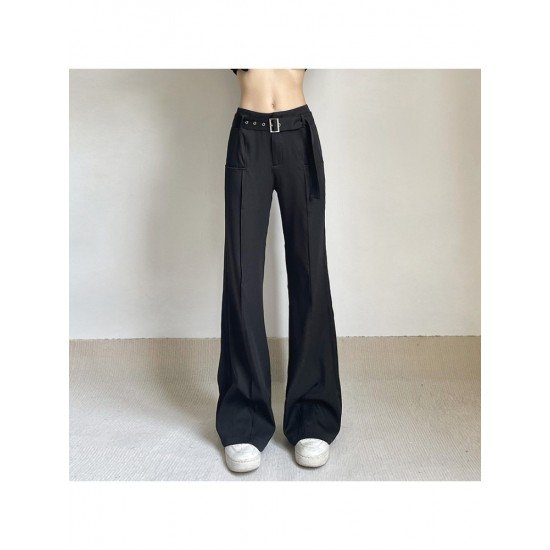 Designer Ladies Black Straight Leg Trousers